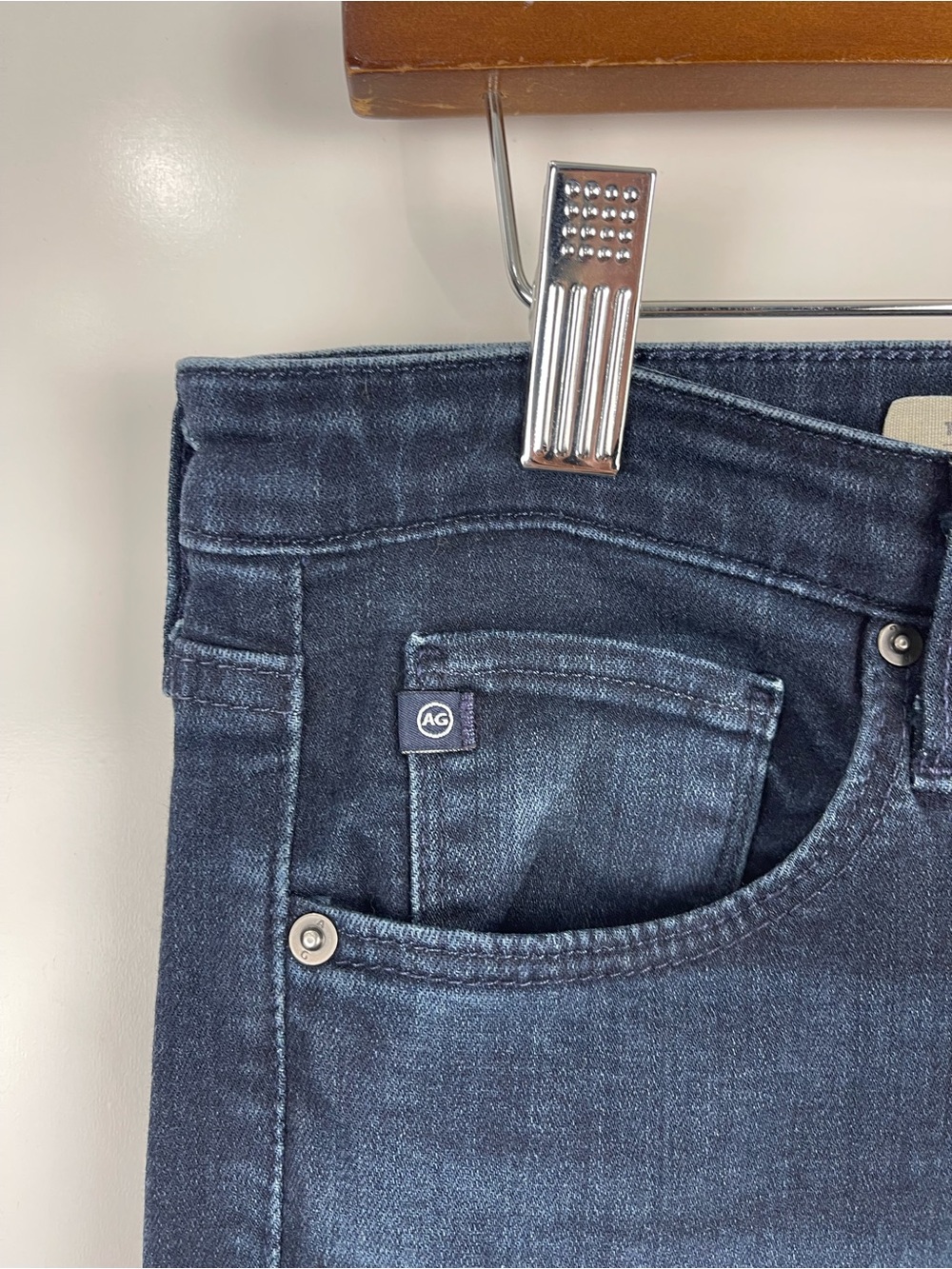 AG Jeans The Stevie Ankle Slim Straight Jeans Women’s Size 31R Dark Wash Blue - Picture 3 of 8